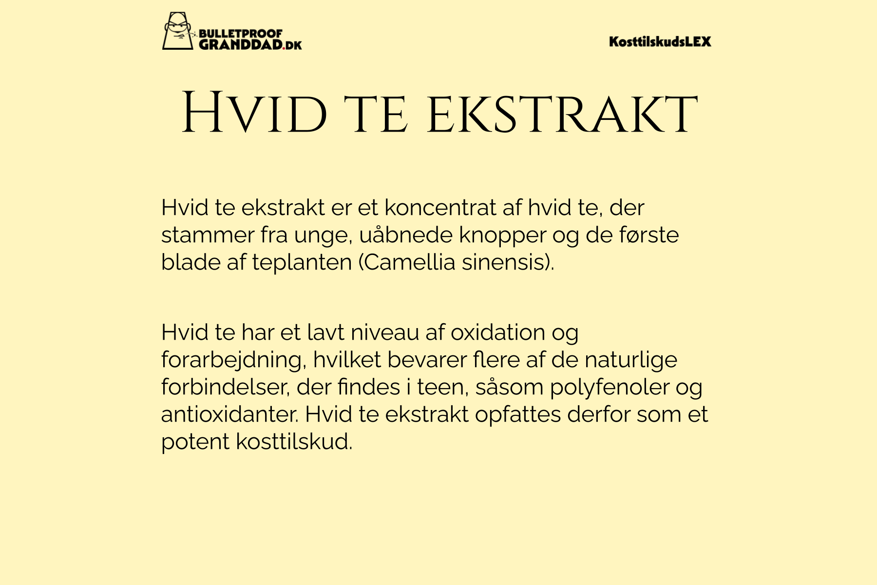 Hvid te ekstrakt