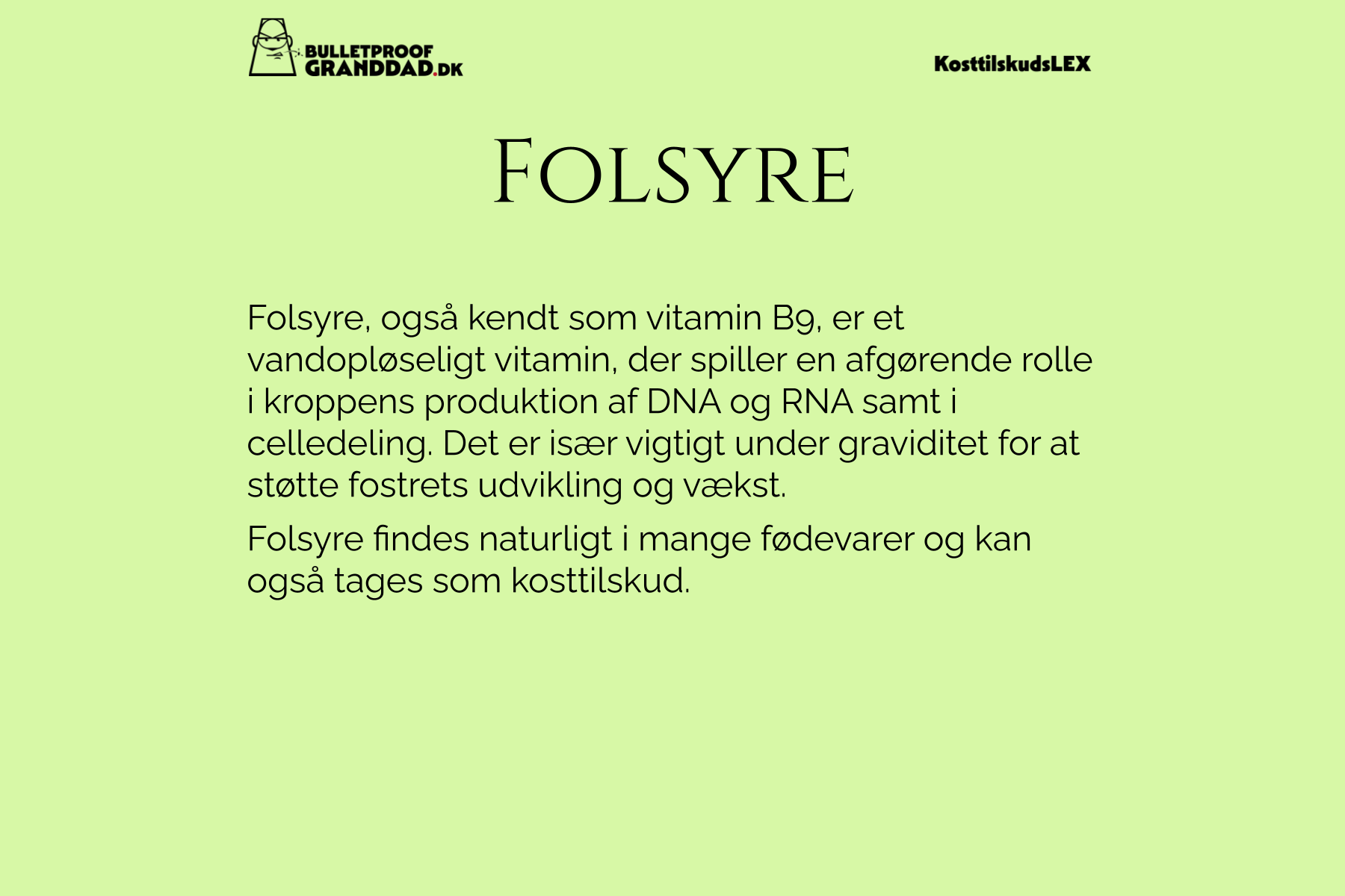 Folsyre (Vitamin B9)