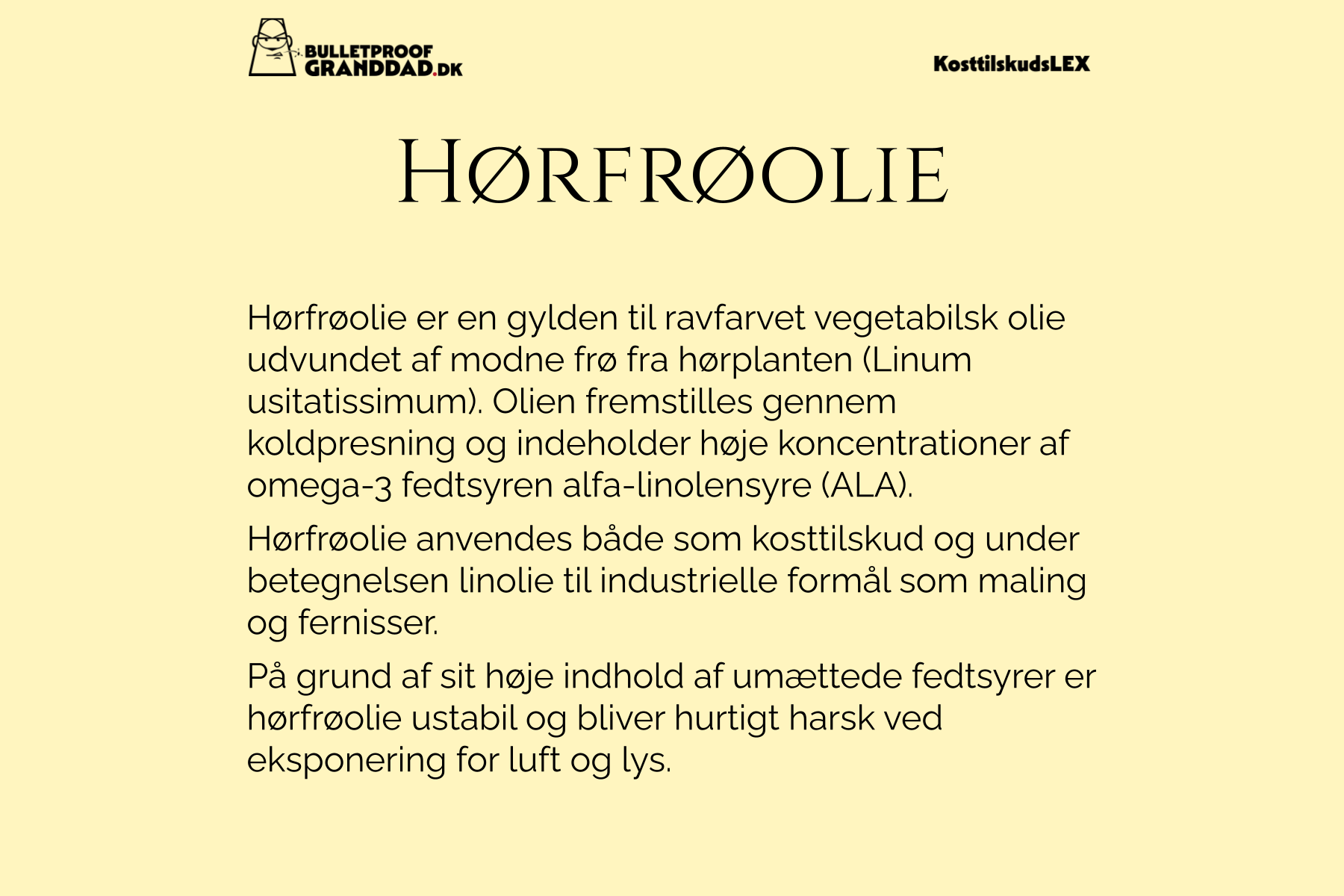 Hørfrøolie