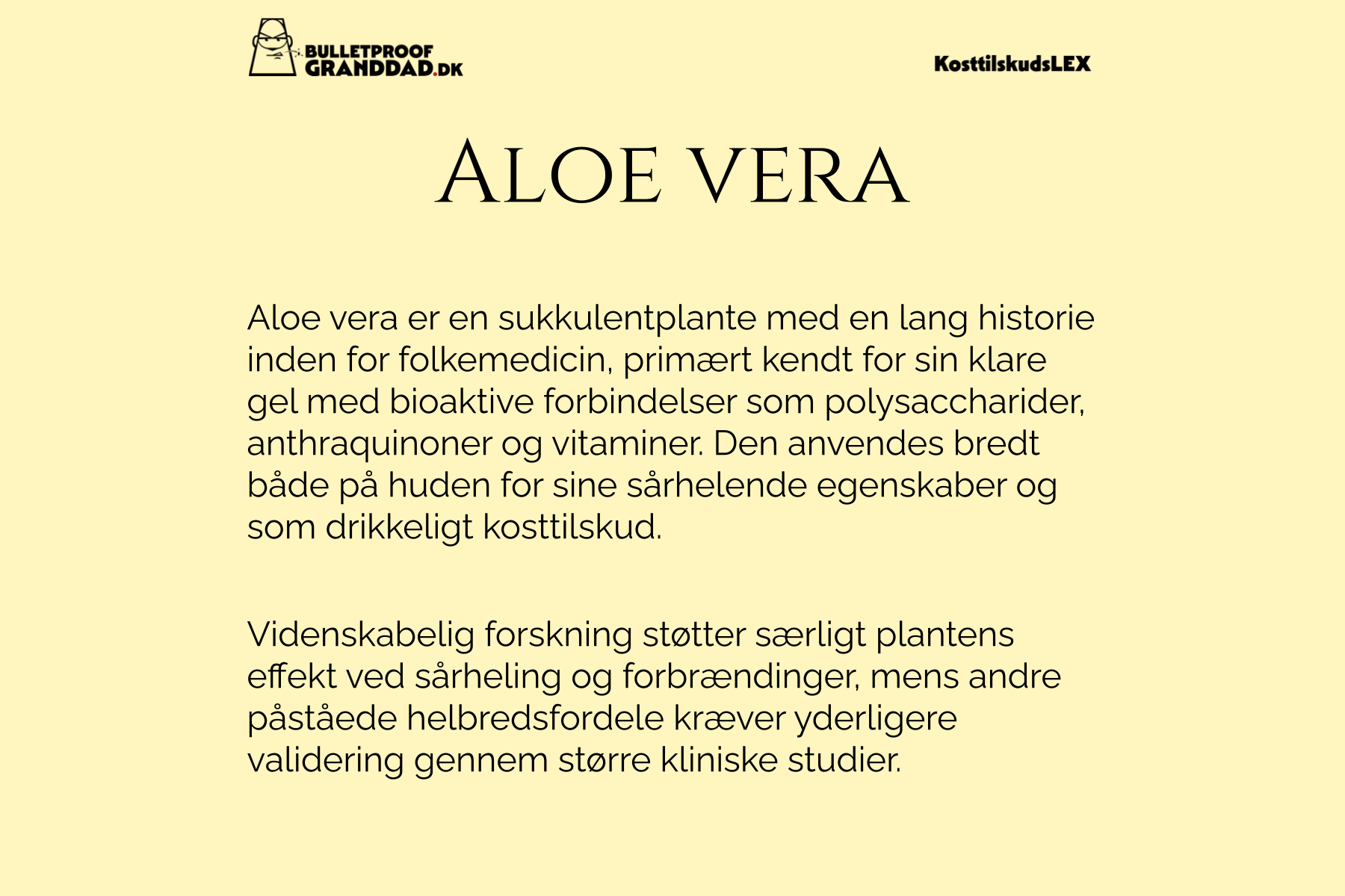 KosttilskudsLEX: Aloe vera