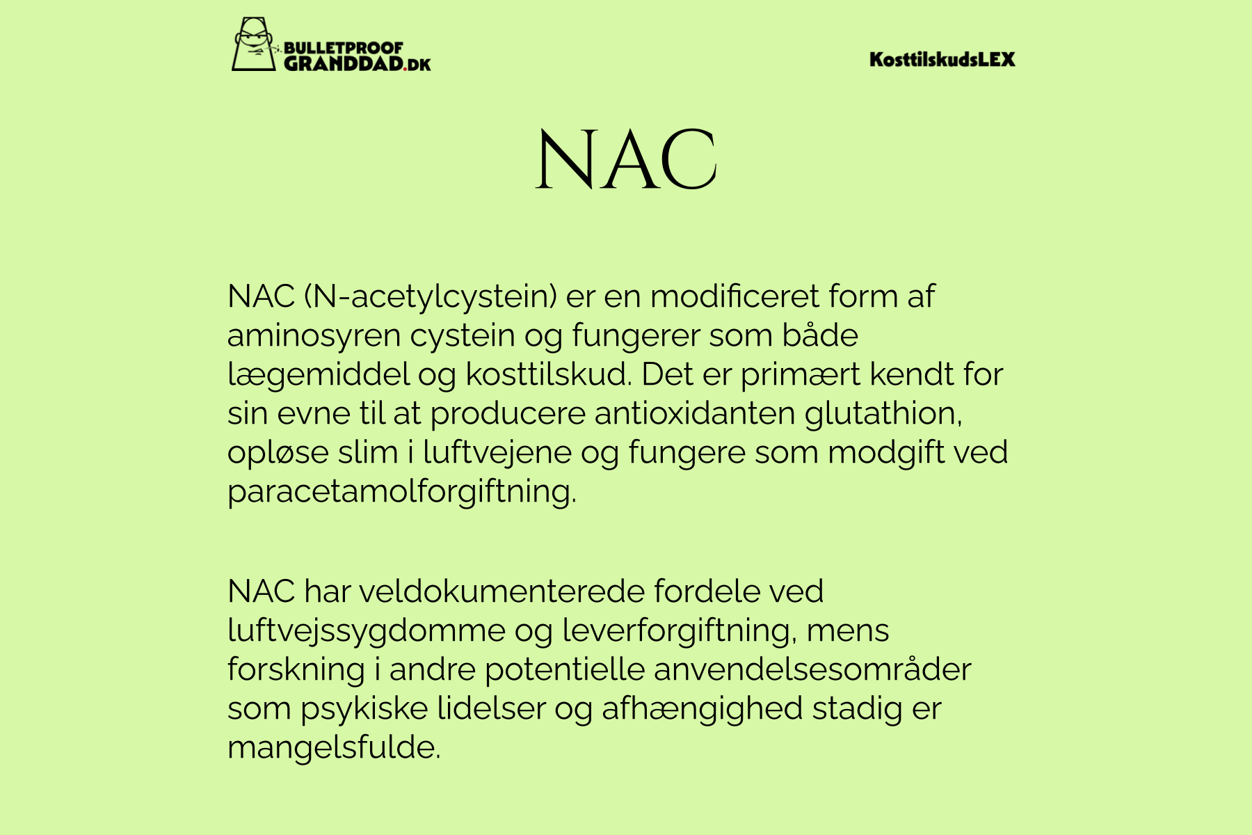 NAC (N-acetylcystein)